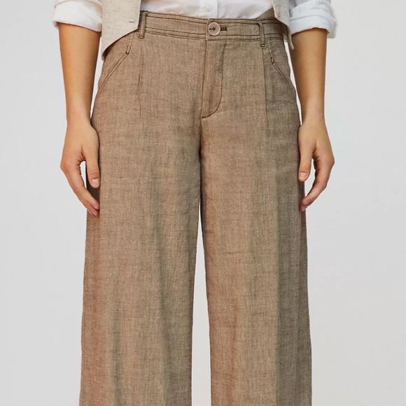 Anthropologie Linen Low-Rise Wide Leg Pants - Picture 2 of 4